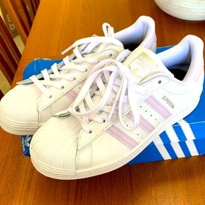 Adidas superstar Womens light purple stripes